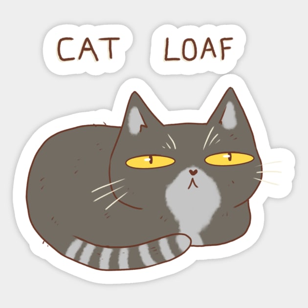 Funny gray cat loaf Sticker by Mayarart